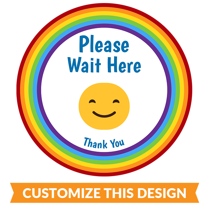 Rainbow Social Distancing Floor Stickers