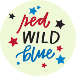 Red Wild And Blue Patriotic Phrase Sticker