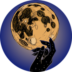 Starry Night Touching Full Moon Sticker