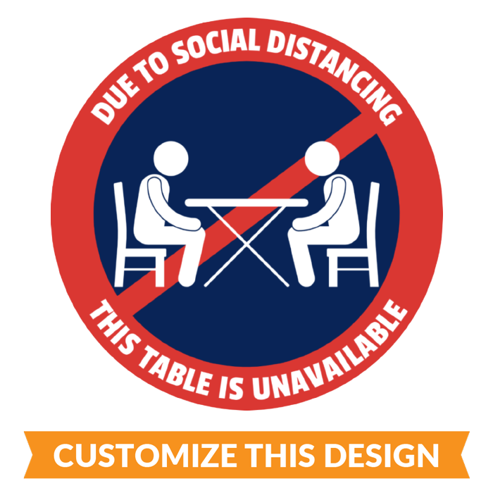 Custom "Table Unavailable" Table Sticker