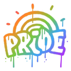 Urban Graffiti Pride In Rainbow Gradient Sticker