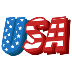 Usa, Fourth Of July Lettering Sticker