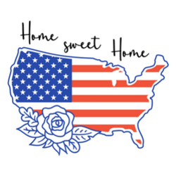 Usa Map Home Sweet Home Sticker