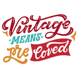 Vintage Means Preloved Thrift Lettering Sticker